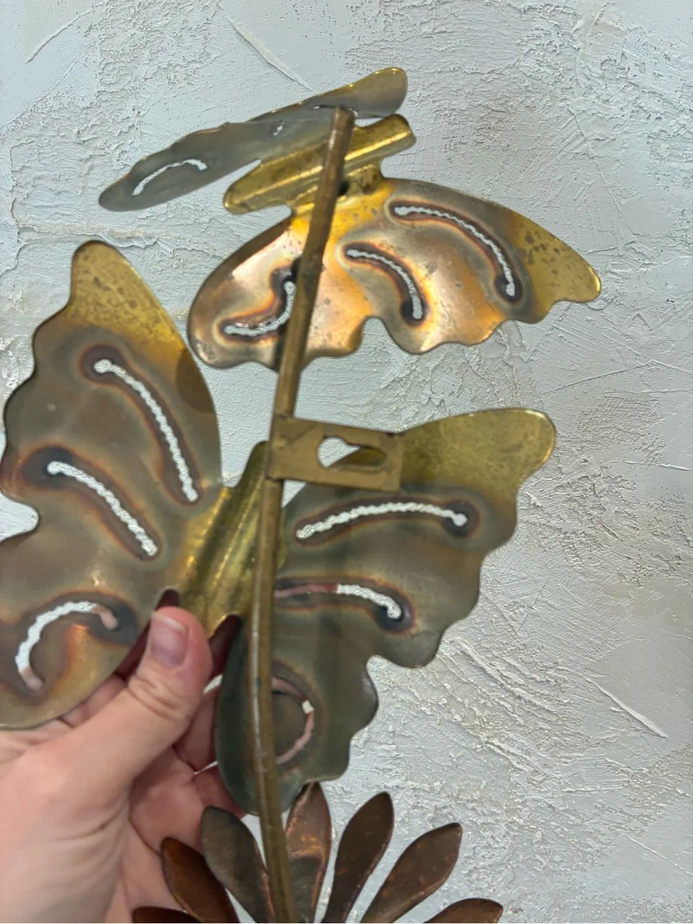 Vintage Mid Century Modern Metal Butterfly Wall Decor